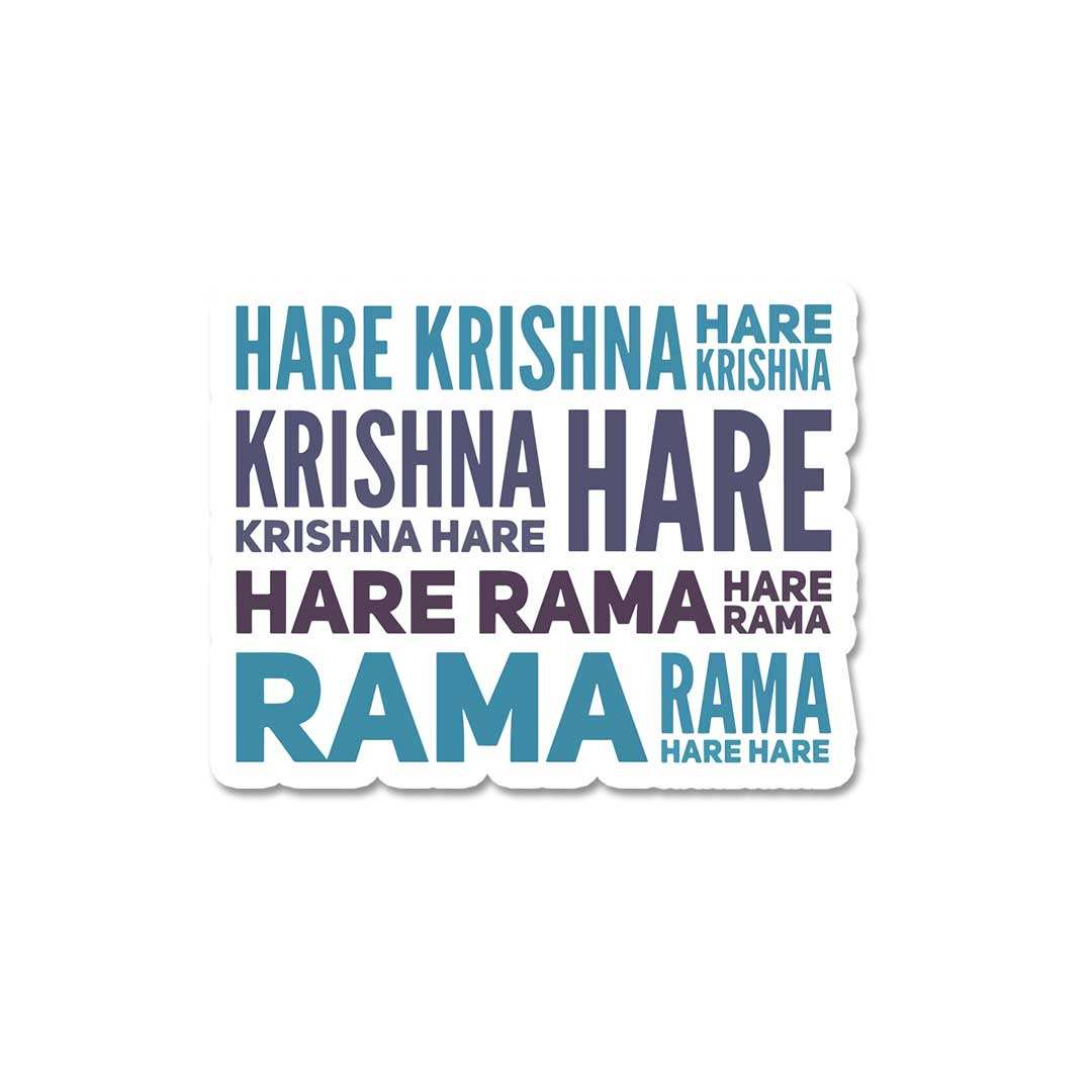 Hare Krishna Hare Rama Sticker waterproof vinyl decal for laptop, bike, car & bottle