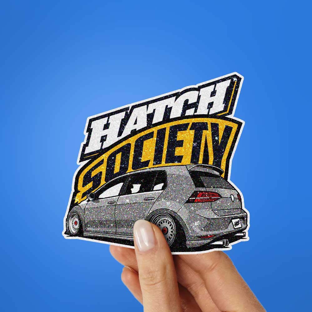 Hatch Society Grey Car Glitter Sticker - Glitter Stickers | STICK IT UP
