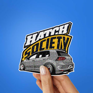 Hatch Society Grey Car Glitter Sticker - Glitter Stickers | STICK IT UP