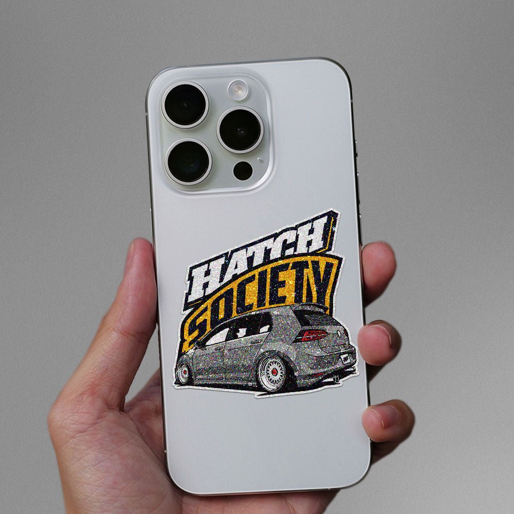Hatch Society Grey Car Glitter Sticker - Glitter Stickers | STICK IT UP