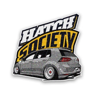 Hatch Society Grey Car Glitter Sticker - Glitter Stickers | STICK IT UP