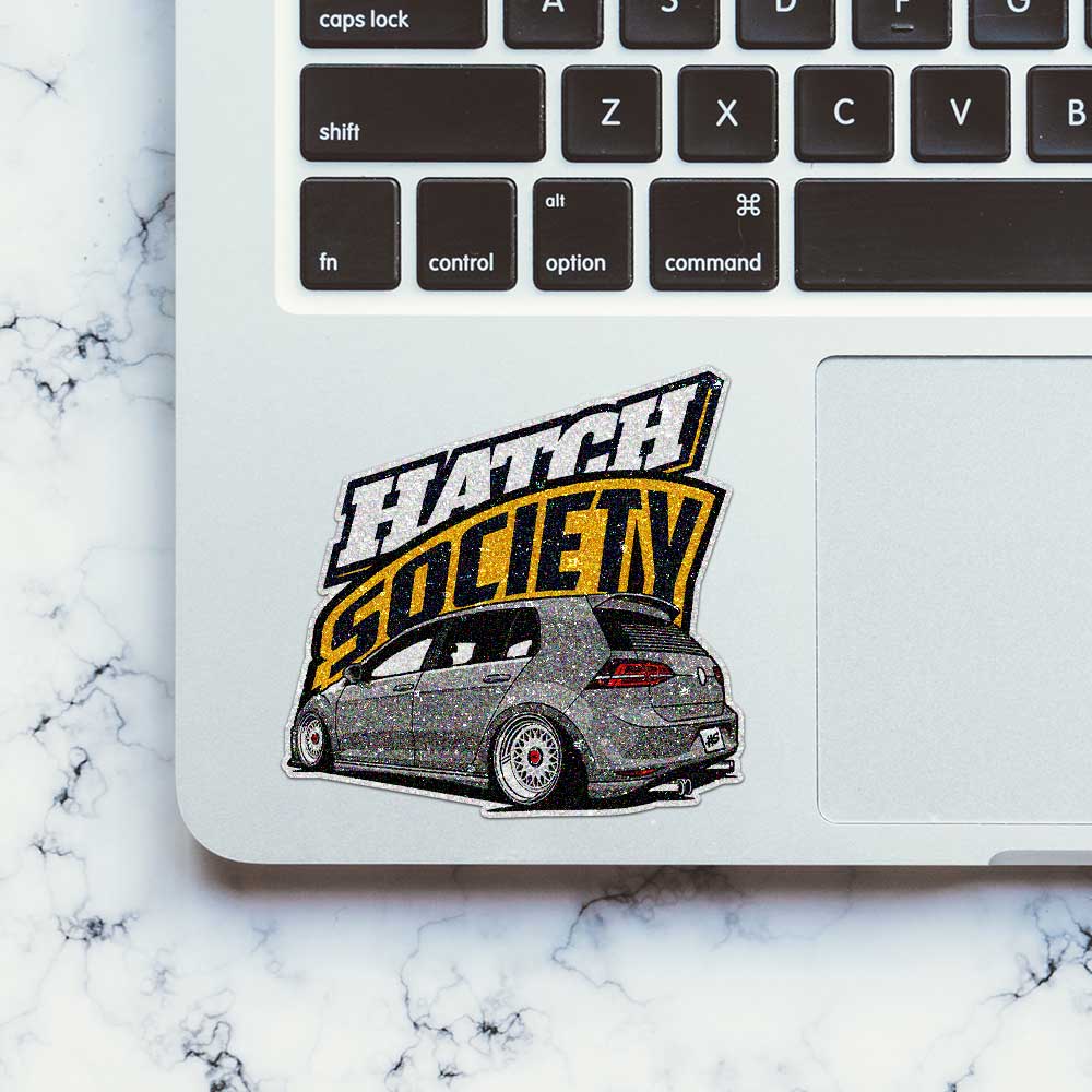 Hatch Society Grey Car Glitter Sticker - Glitter Stickers | STICK IT UP