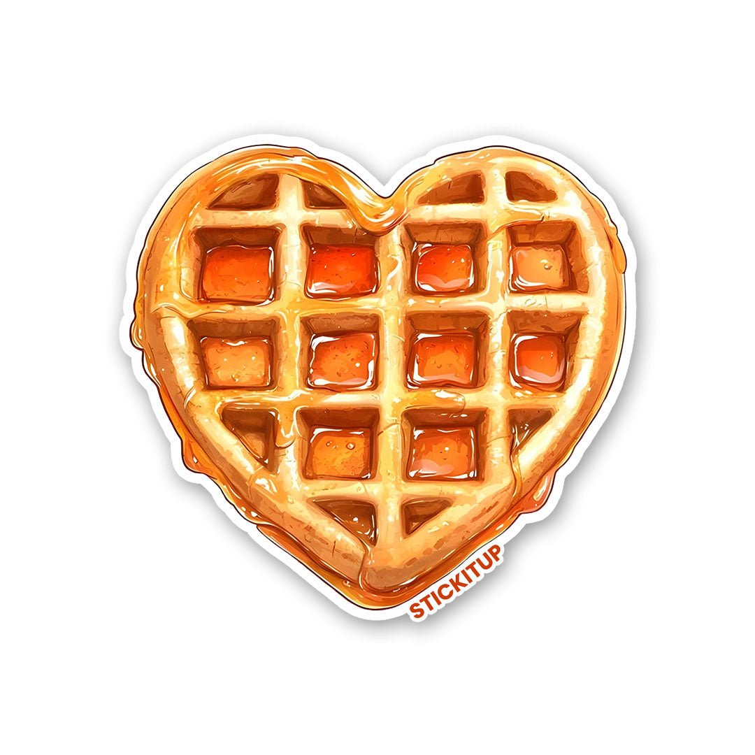 HEART SHAPED WAFFLE Sticker waterproof vinyl decal for laptop, bike, car & bottle