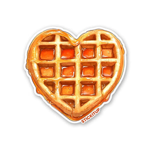 HEART SHAPED WAFFLE Sticker waterproof vinyl decal for laptop, bike, car & bottle
