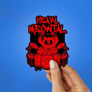 Heavy Meowtal Sticker waterproof vinyl decal for laptop, bike, car & bottle