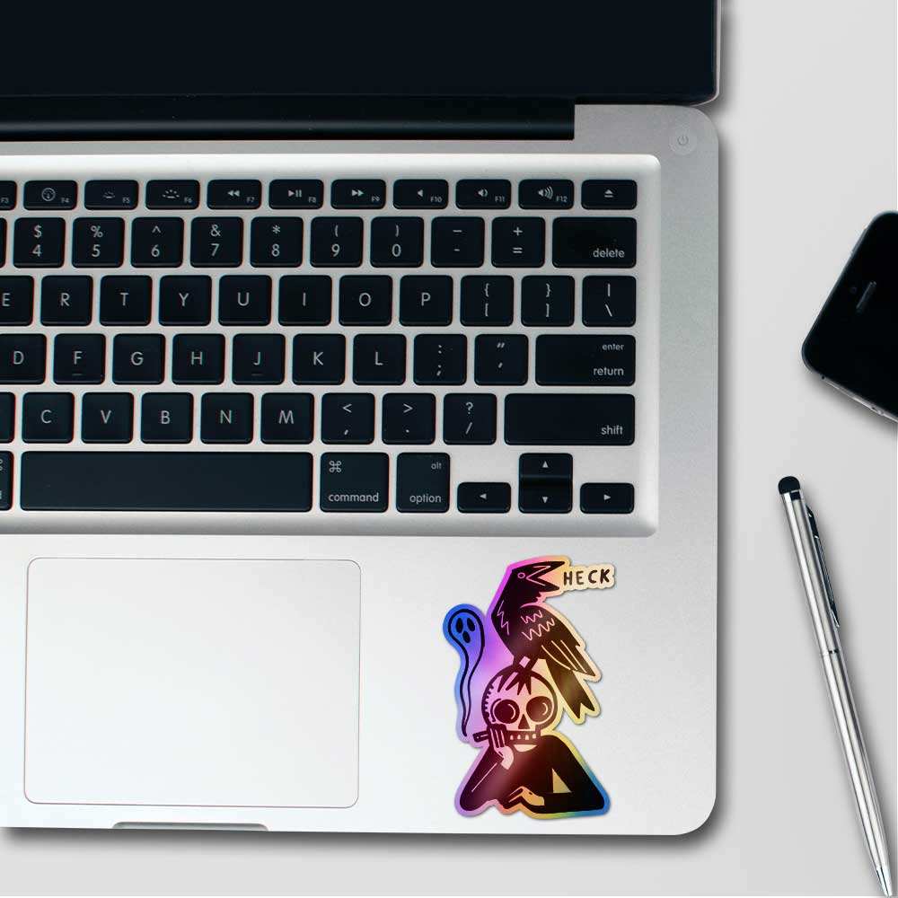 Heck Holographic Sticker waterproof vinyl decal for laptop, bike, car & bottle