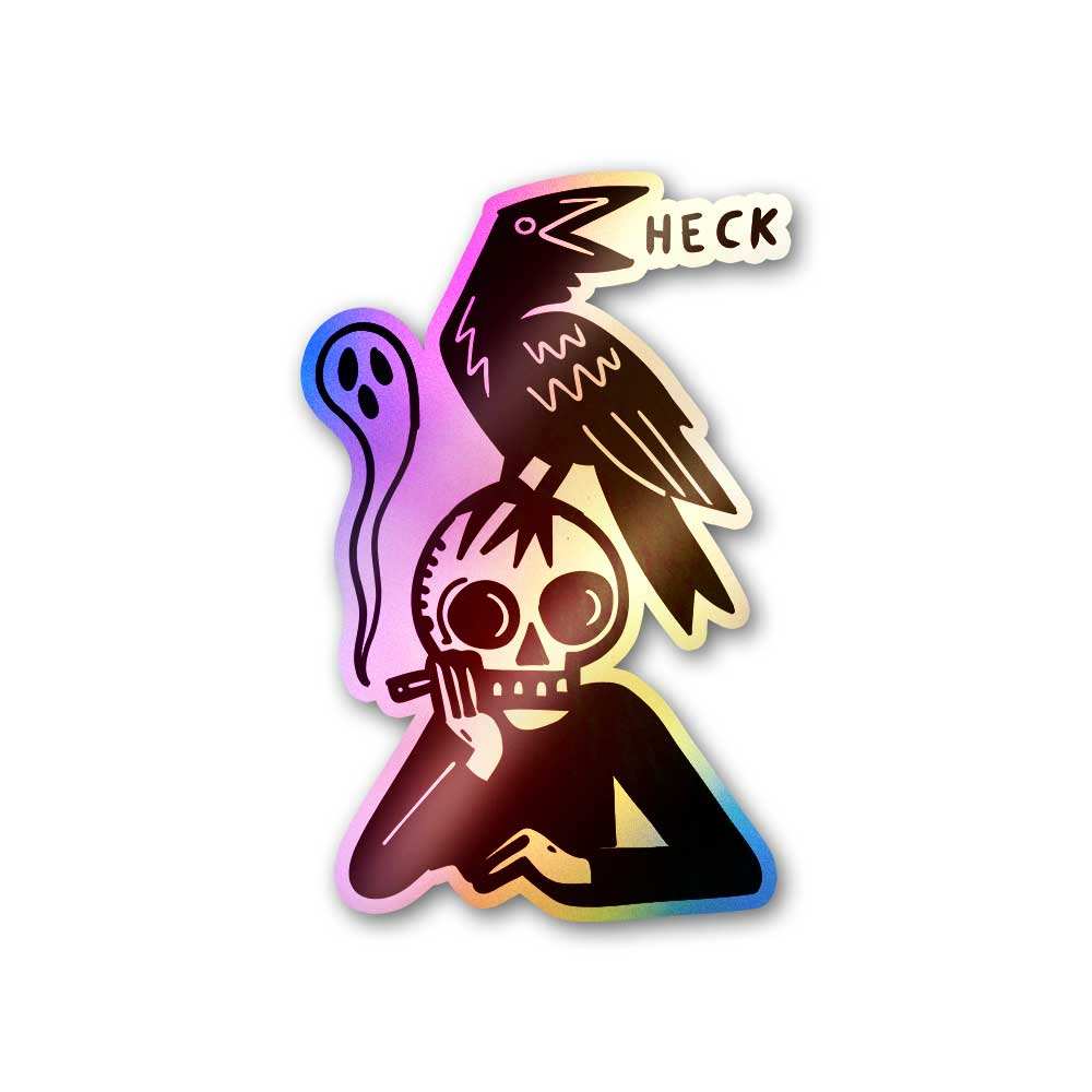 Heck Holographic Sticker waterproof vinyl decal for laptop, bike, car & bottle