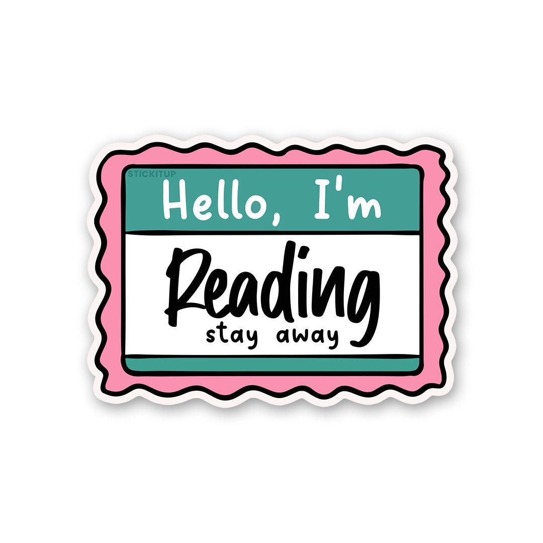 Hello I M Reading Sticker waterproof vinyl decal for laptop, bike, car & bottle