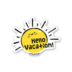 Hello Vacation Sticker waterproof vinyl decal for laptop, bike, car & bottle