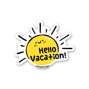 Hello Vacation Sticker waterproof vinyl decal for laptop, bike, car & bottle