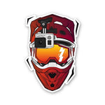 Helmet With Gopro Sticker waterproof vinyl decal for laptop, bike, car & bottle