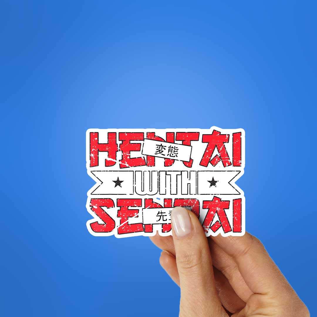 Hentai With Senpai Sticker waterproof vinyl decal for laptop, bike, car & bottle