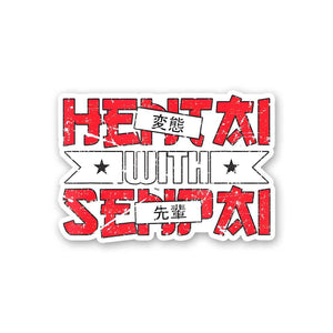 Hentai With Senpai Sticker waterproof vinyl decal for laptop, bike, car & bottle