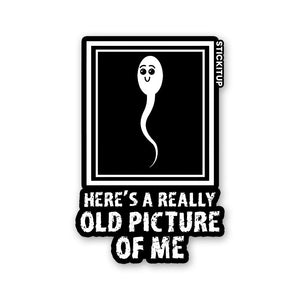 HERE'S A REALLY OLD PICTURE OF ME Sticker waterproof vinyl decal for laptop, bike, car & bottle