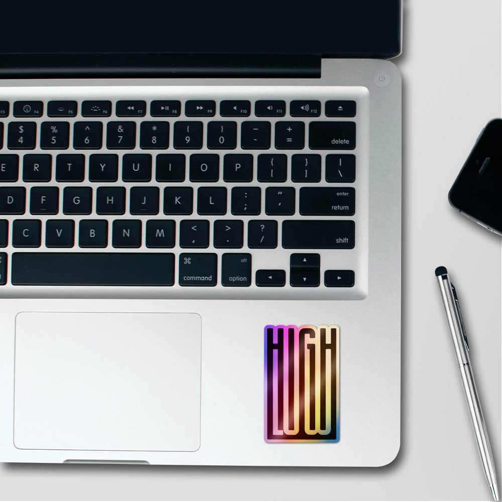 High Low Holographic Stickers waterproof vinyl decal for laptop, bike, car & bottle