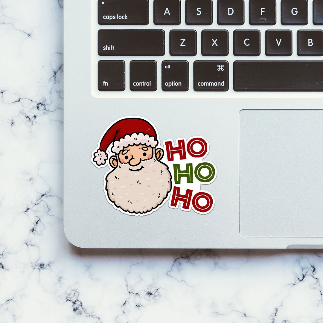 Ho Ho Ho Sticker waterproof vinyl decal for laptop, bike, car & bottle