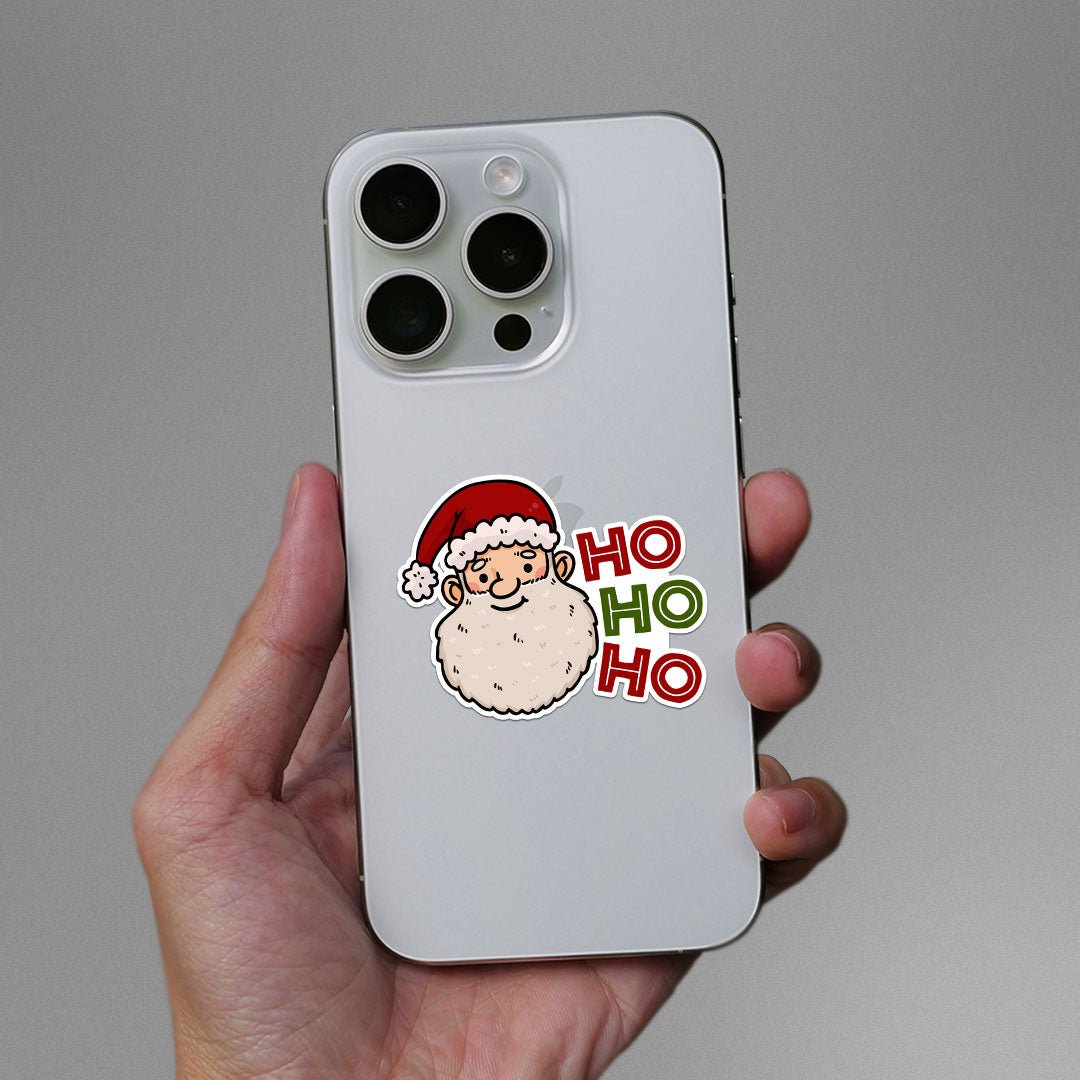Ho Ho Ho Sticker waterproof vinyl decal for laptop, bike, car & bottle