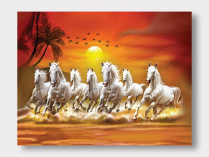 7 Running Horses Canvas Art