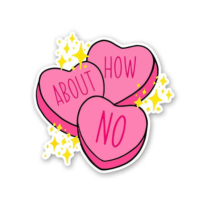 How About No Sticker waterproof vinyl decal for laptop, bike, car & bottle