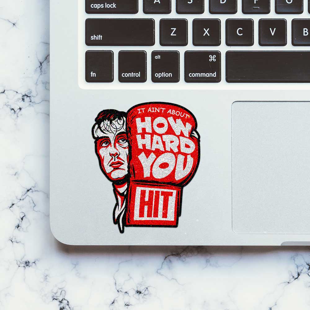 How Hard You Hit Boxer Glitter Sticker - Glitter Stickers | STICK IT UP