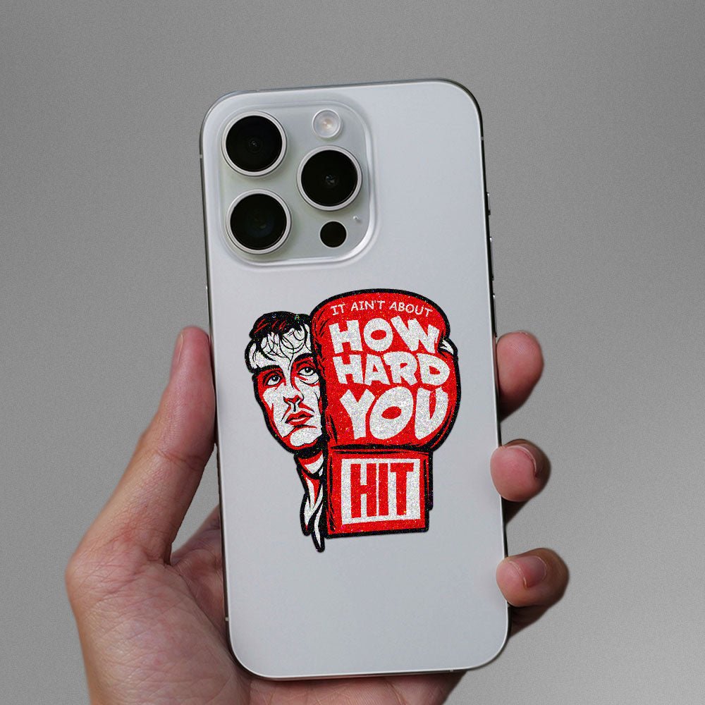 How Hard You Hit Boxer Glitter Sticker - Glitter Stickers | STICK IT UP