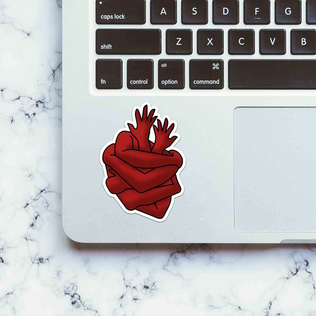 Hug Sticker waterproof vinyl decal for laptop, bike, car & bottle