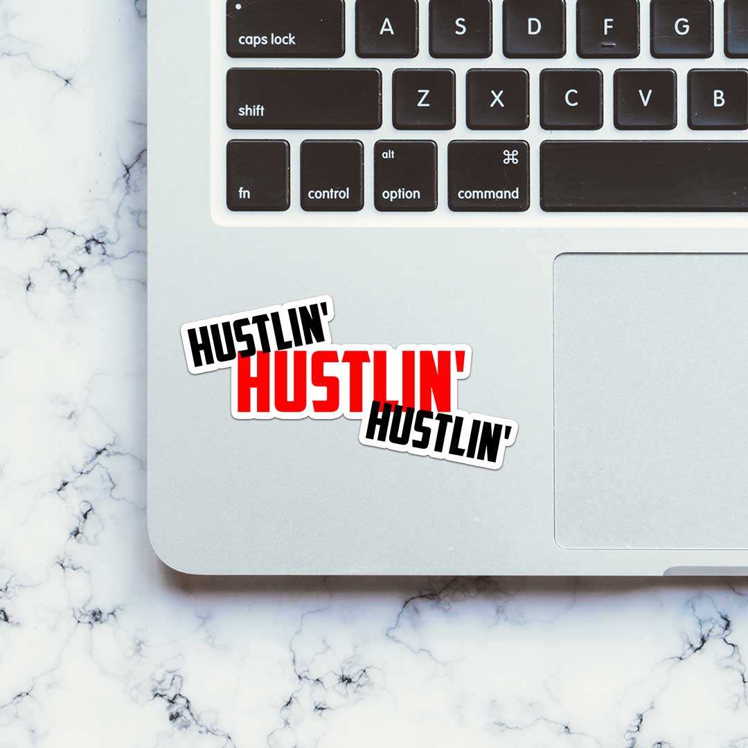 Hustlin Sticker waterproof vinyl decal for laptop, bike, car & bottle