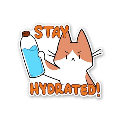 Hydrated Sticker waterproof vinyl decal for laptop, bike, car & bottle