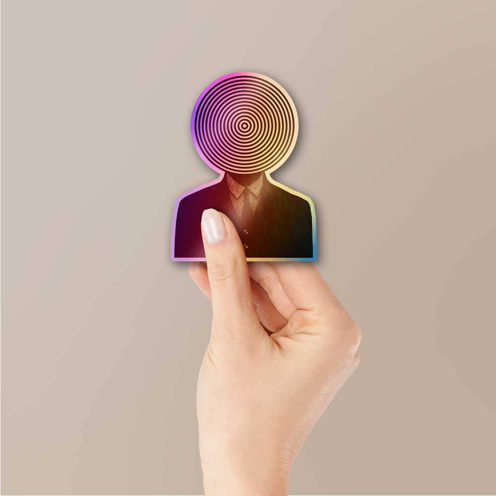 Hypnotic Holographic Sticker waterproof vinyl decal for laptop, bike, car & bottle