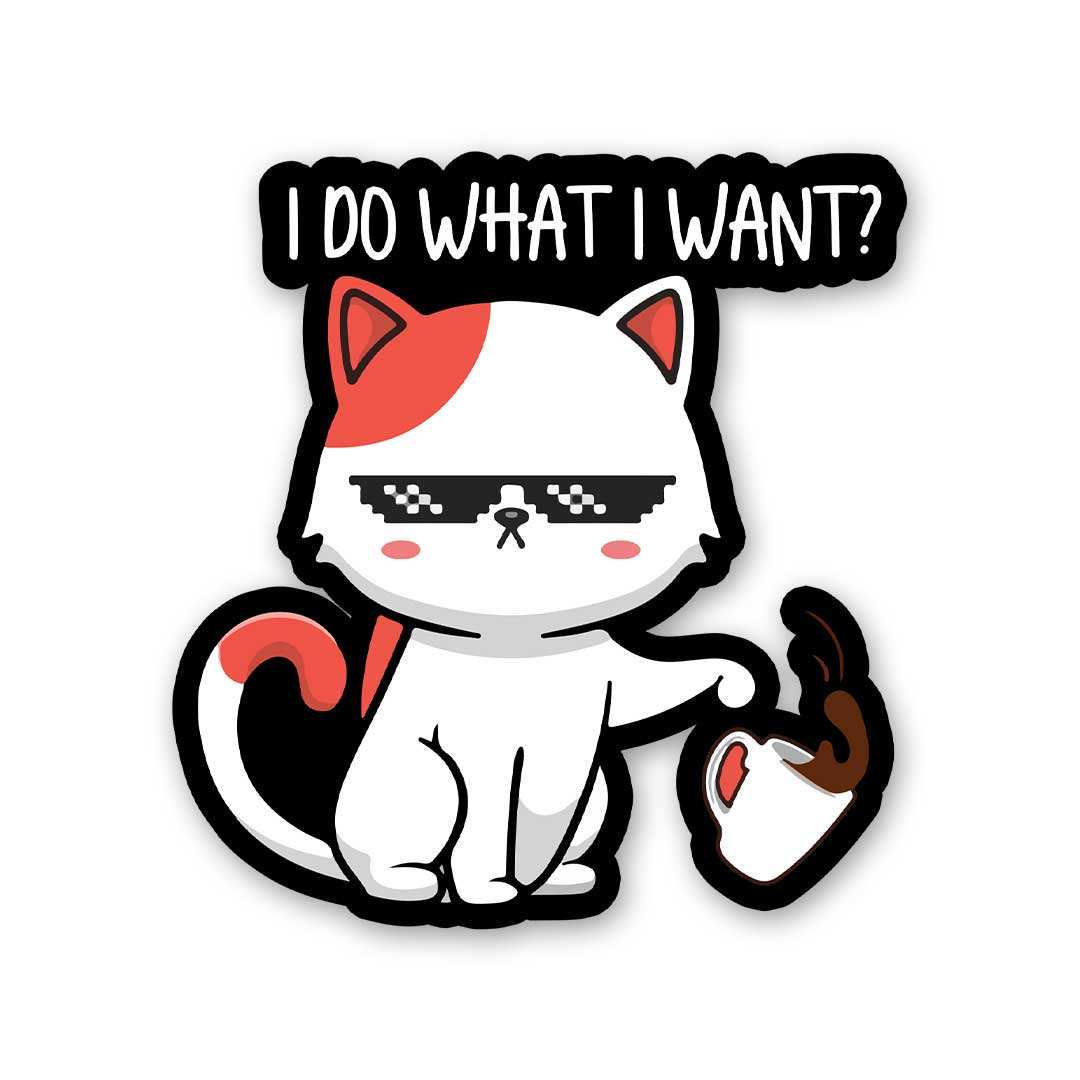 I Do What I Want Sticker waterproof vinyl decal for laptop, bike, car & bottle