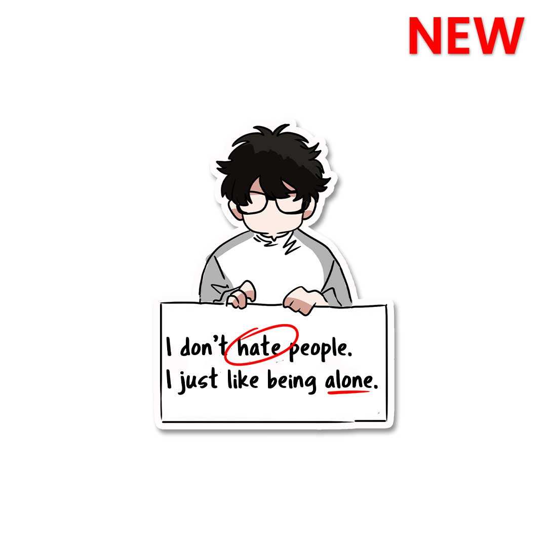 I Don't Hate People Sticker waterproof vinyl decal for laptop, bike, car & bottle