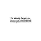 I Have Already Forgotten Sticker waterproof vinyl decal for laptop, bike, car & bottle