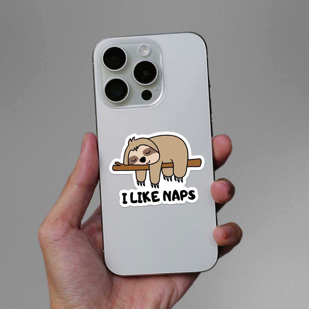 I Like Naps Sticker waterproof vinyl decal for laptop, bike, car & bottle