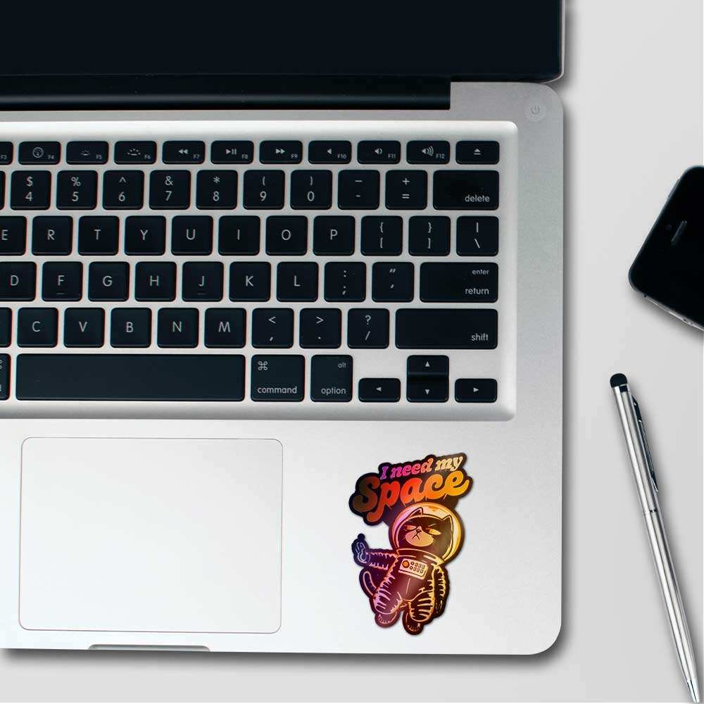 I Need My Space Holographic Sticker waterproof vinyl decal for laptop, bike, car & bottle