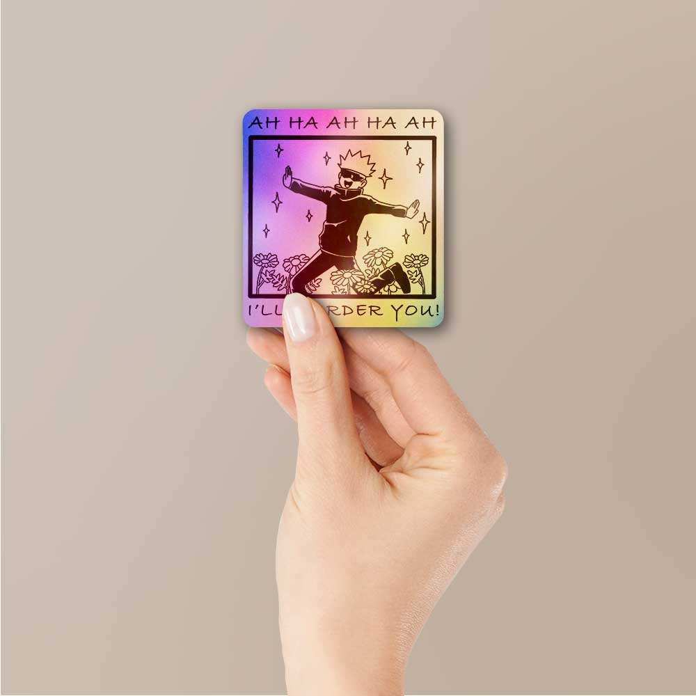 I'll Murder You Holographic Sticker waterproof vinyl decal for laptop, bike, car & bottle