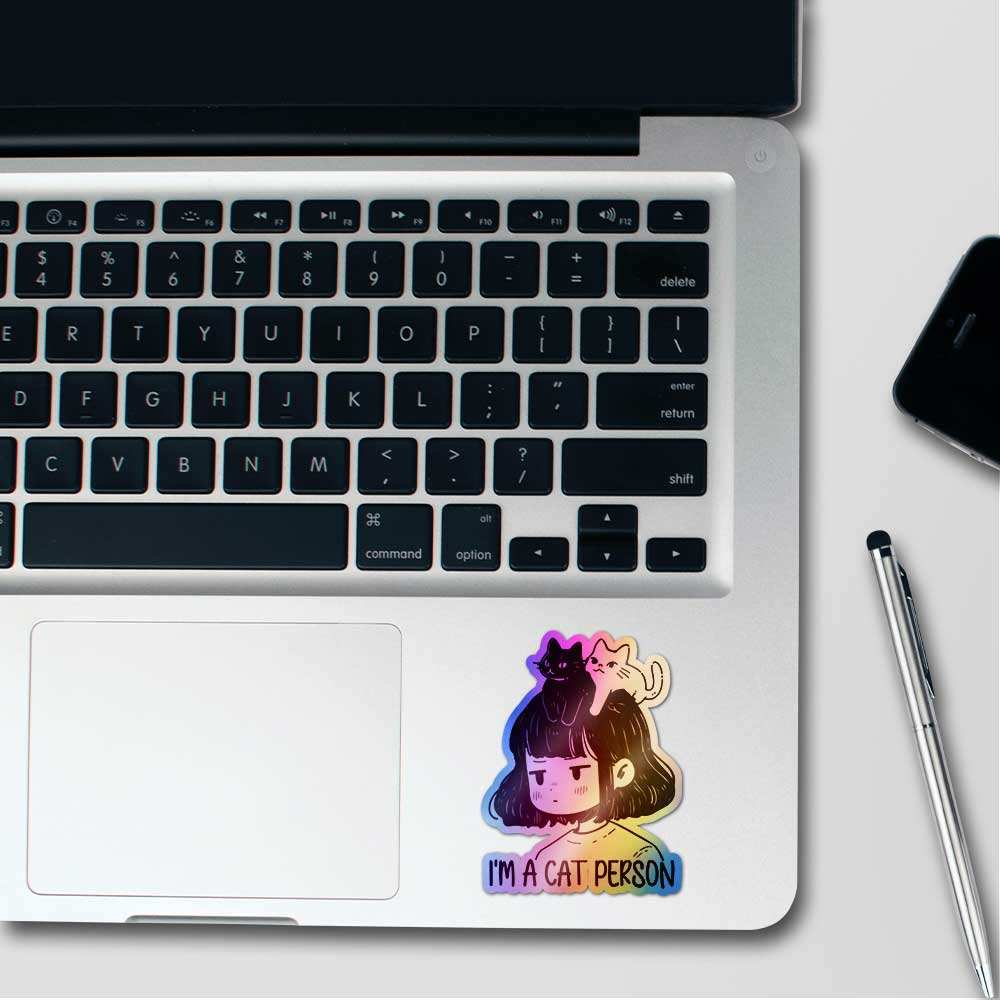 I'm A Cat Person Holographic Sticker waterproof vinyl decal for laptop, bike, car & bottle