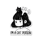 I'M A Cat Person Sticker waterproof vinyl decal for laptop, bike, car & bottle
