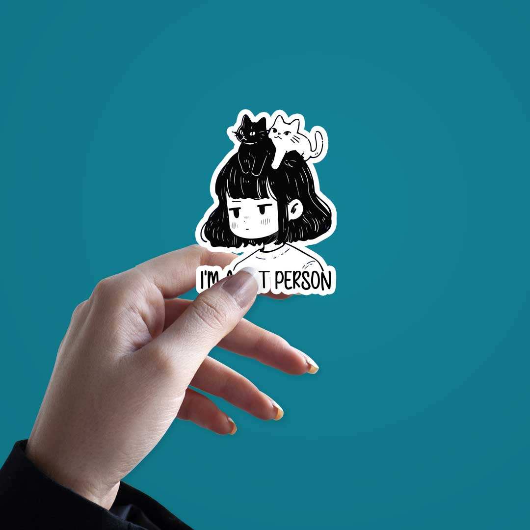 I'M A Cat Person Sticker waterproof vinyl decal for laptop, bike, car & bottle
