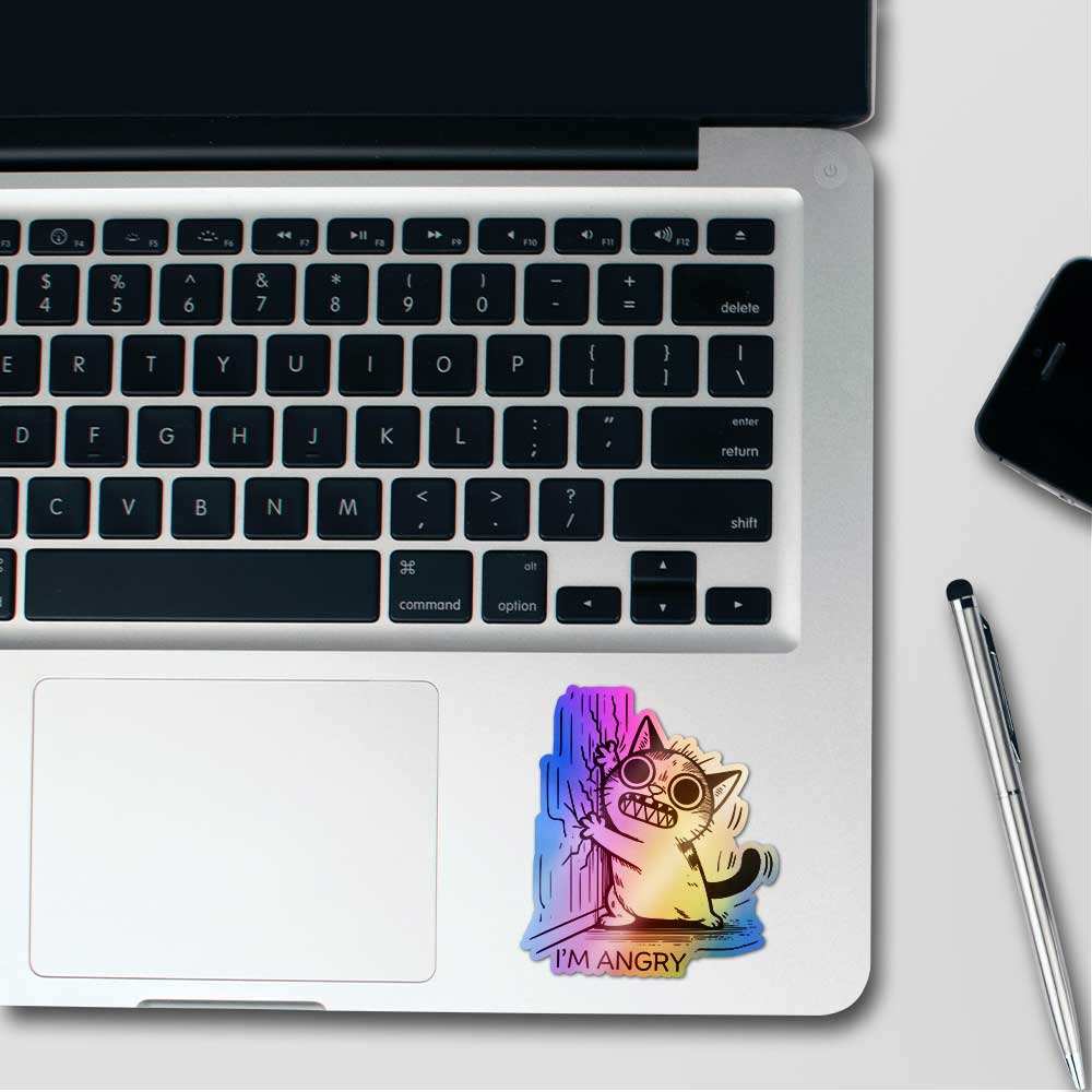 I'm Angry Holographic Sticker waterproof vinyl decal for laptop, bike, car & bottle