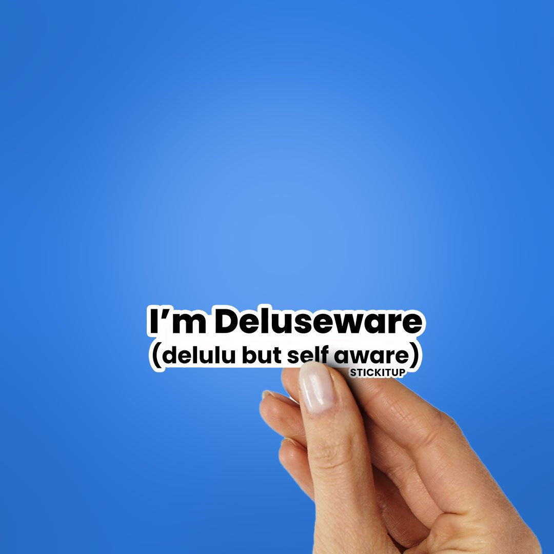 IM DELUSEWARE Sticker waterproof vinyl decal for laptop, bike, car & bottle
