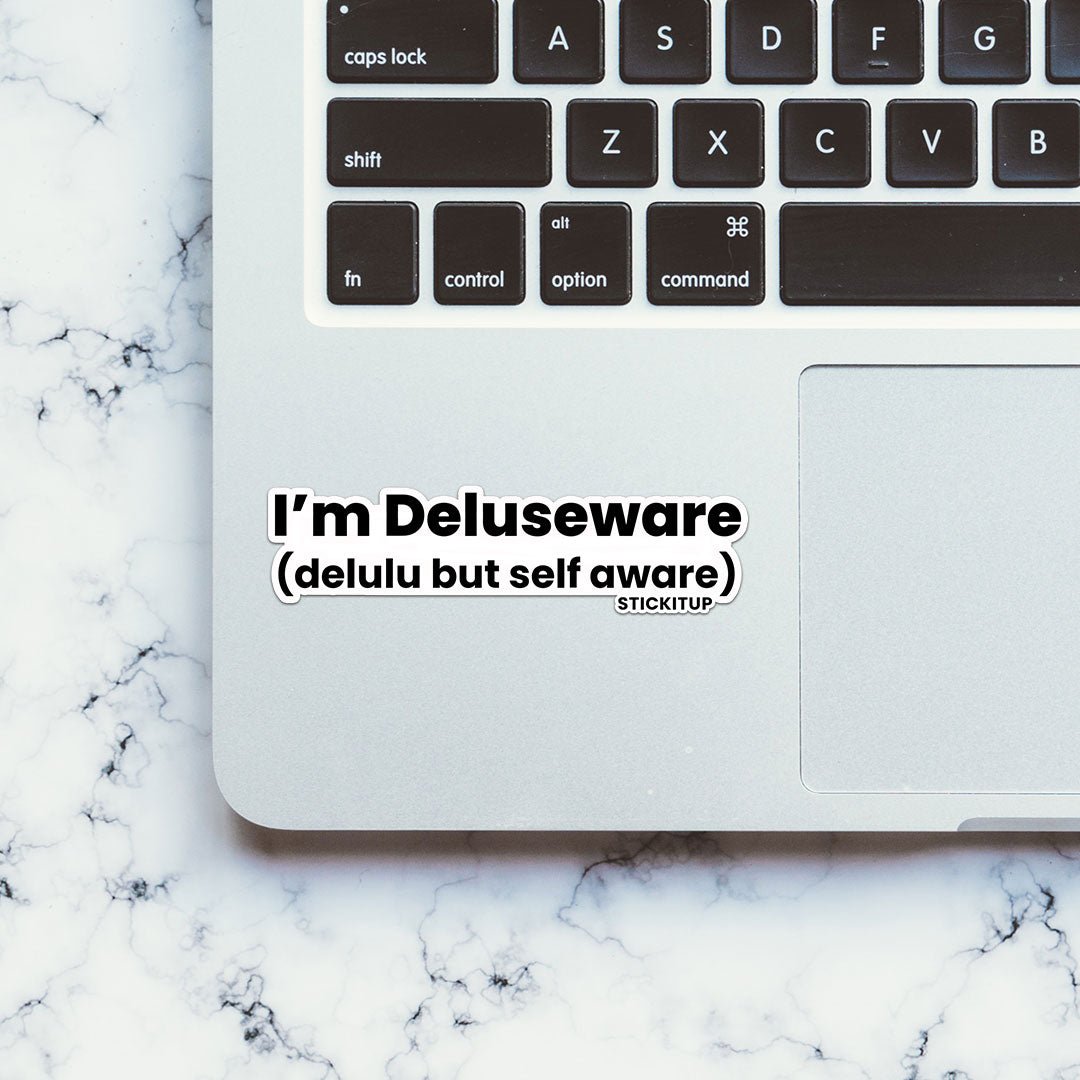 IM DELUSEWARE Sticker waterproof vinyl decal for laptop, bike, car & bottle