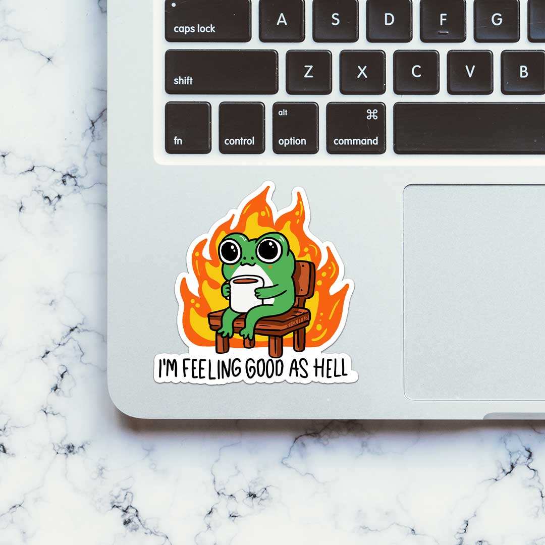 I'm Feeling Good As Hell Sticker waterproof vinyl decal for laptop, bike, car & bottle