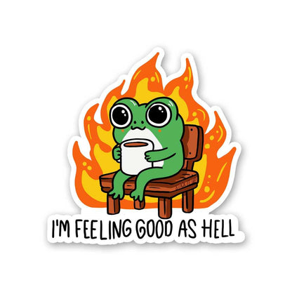 I'm Feeling Good As Hell Sticker waterproof vinyl decal for laptop, bike, car & bottle