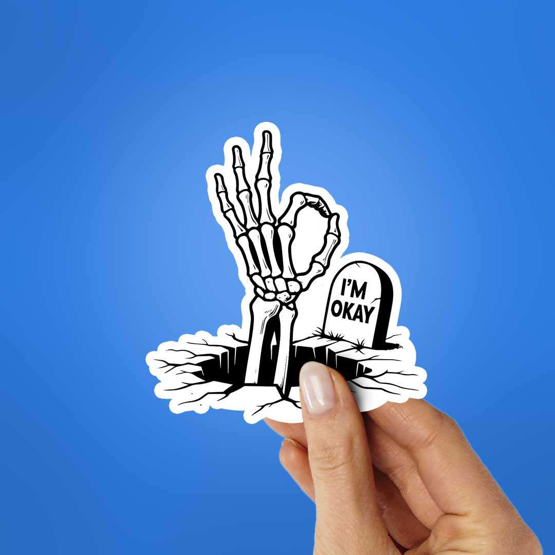 Im Ok Sticker waterproof vinyl decal for laptop, bike, car & bottle
