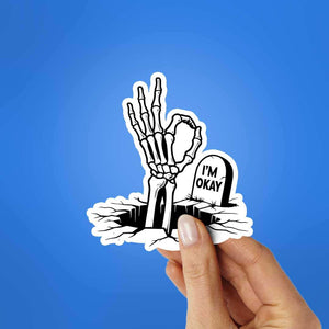 Im Ok Sticker waterproof vinyl decal for laptop, bike, car & bottle