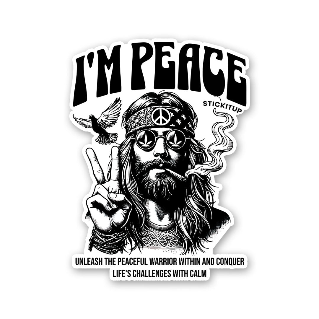 I'M Peace Sticker waterproof vinyl decal for laptop, bike, car & bottle