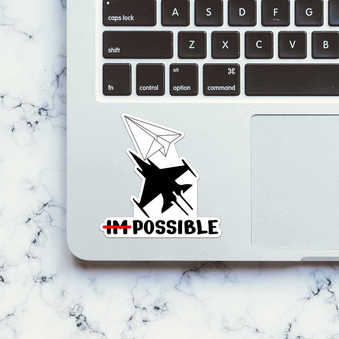 Im Possible Sticker waterproof vinyl decal for laptop, bike, car & bottle