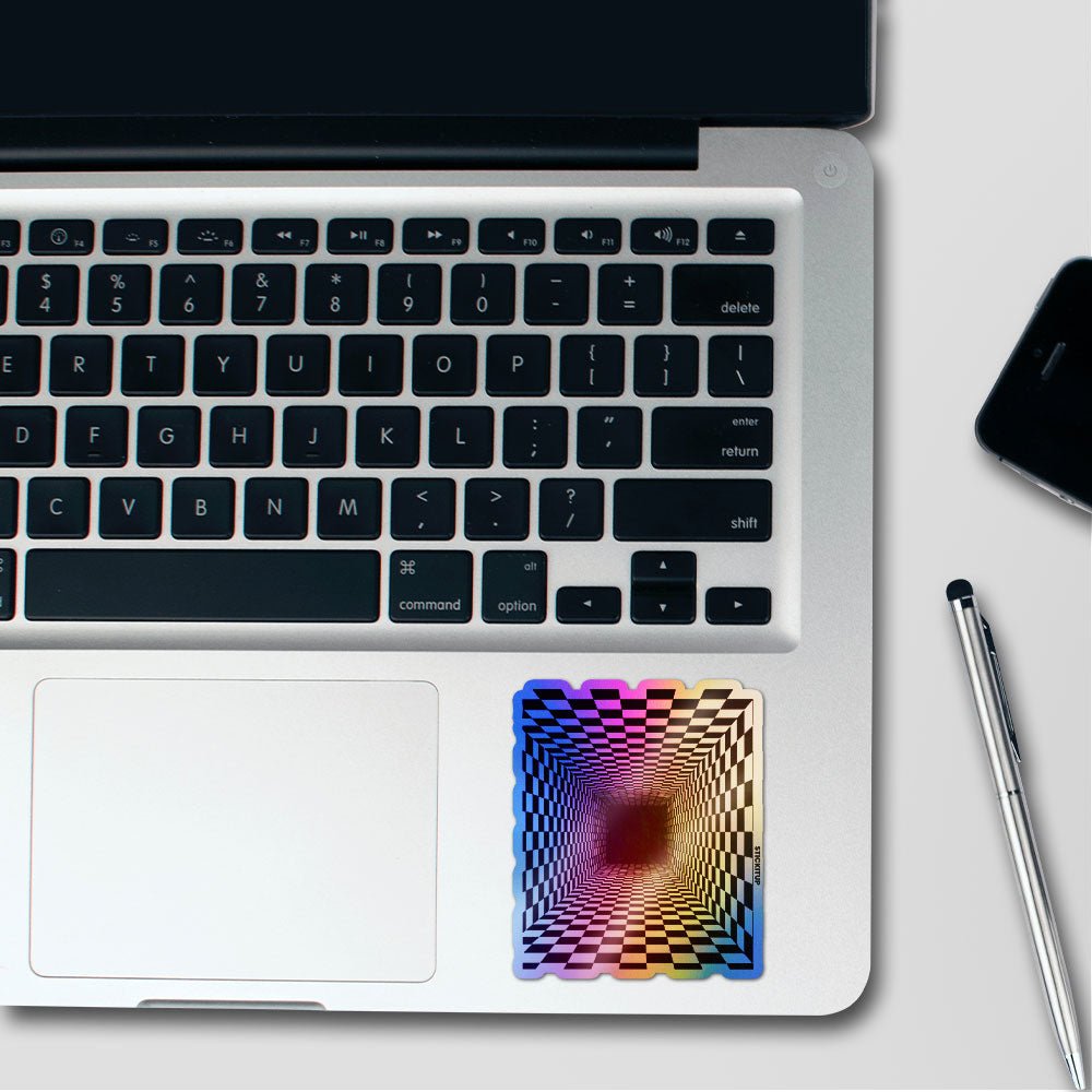 Infinite Checkers Holographic Stickers waterproof vinyl decal for laptop, bike, car & bottle