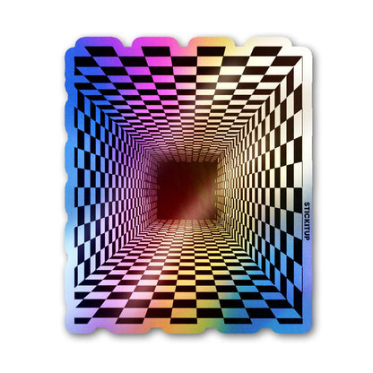 Infinite Checkers Holographic Stickers waterproof vinyl decal for laptop, bike, car & bottle