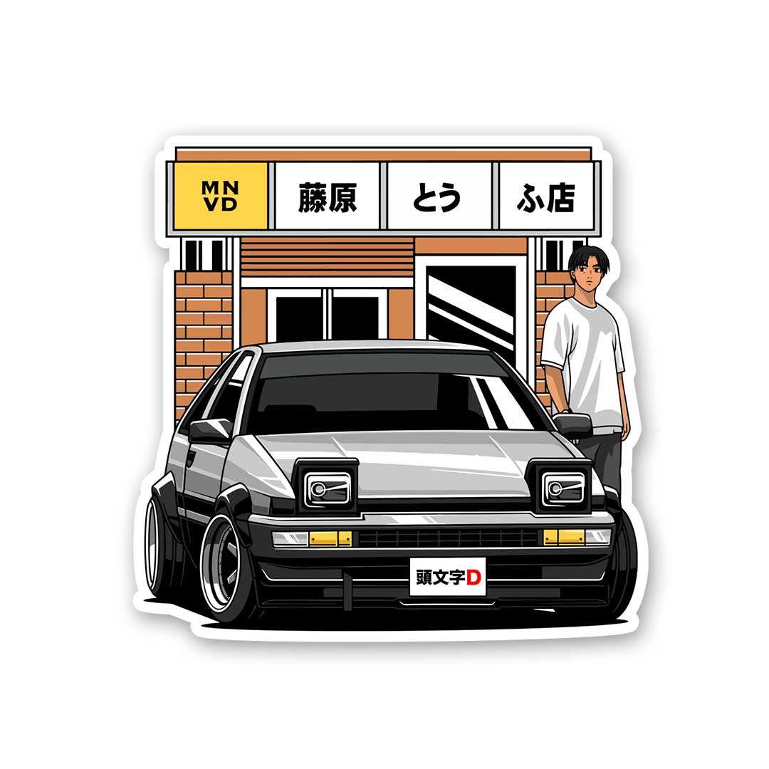 Initial D Sticker waterproof vinyl decal for laptop, bike, car & bottle